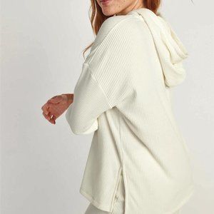 Sz S Oversized Tunic Hoodie (Rib-knit)